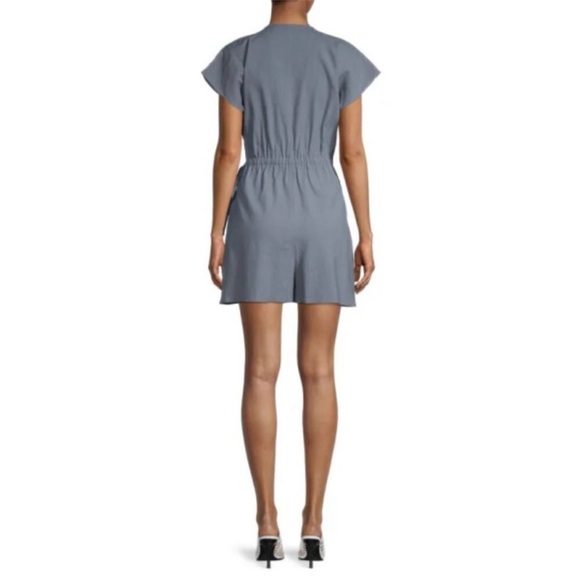 Theory Gray Short Sleeve New Crunch Wrap Romper - Picture 8 of 8